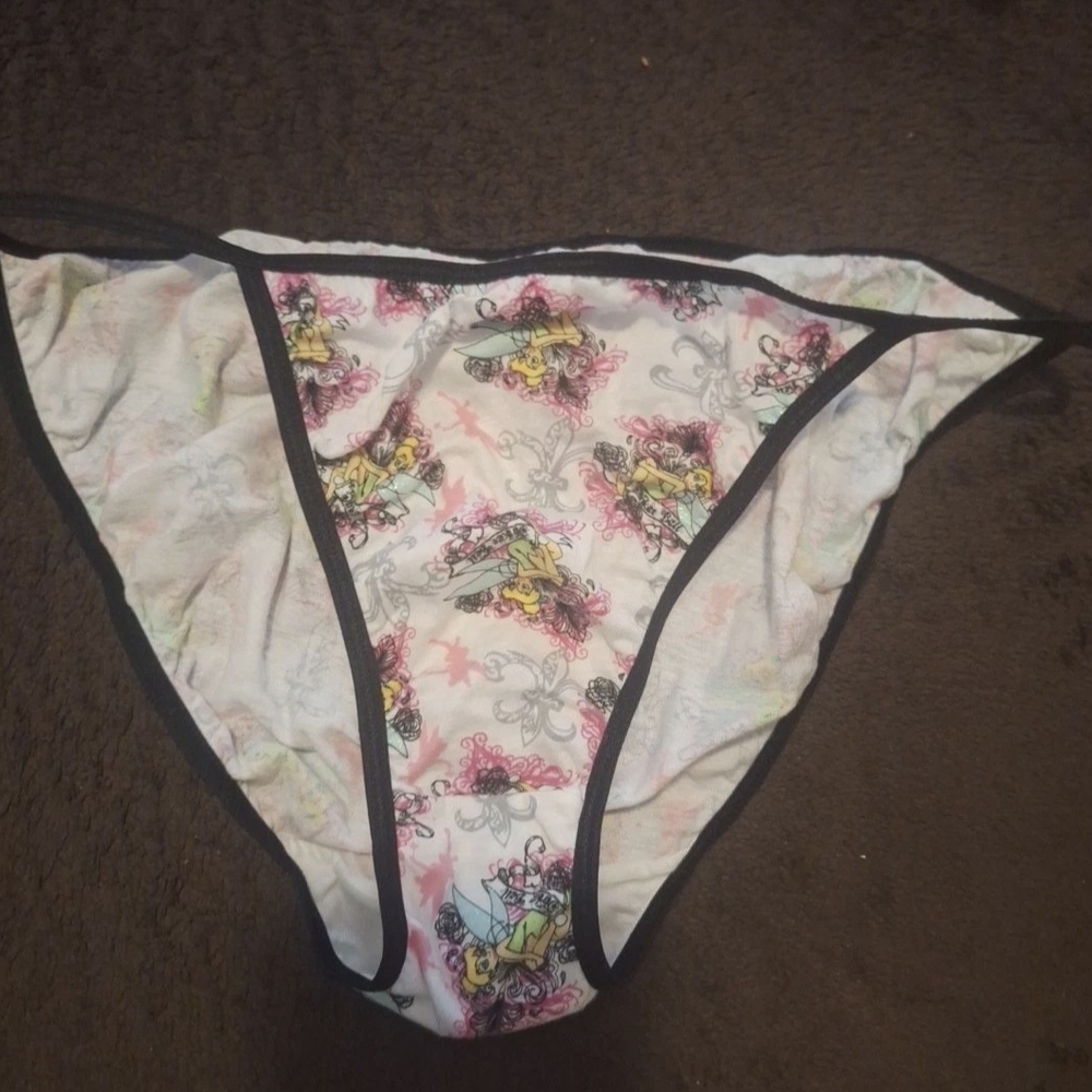 Disney White and Black Intimates Floral Panties